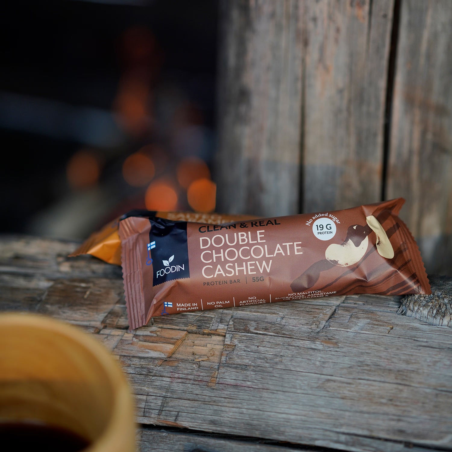 Clean & Real protein bar double chocolate cashew 12x55g - British product