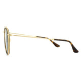 Ray-Ban Round Double Bridge sunglasses 3647N gold and green, imported from the UK