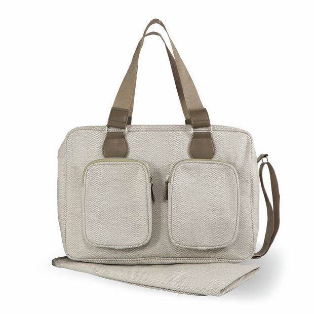 My Babiie changing bag oatmeal herringbone, imported from the UK