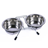 Petface Stainless Steel Double Diner Dog Bowls Medium GOODS M&S   