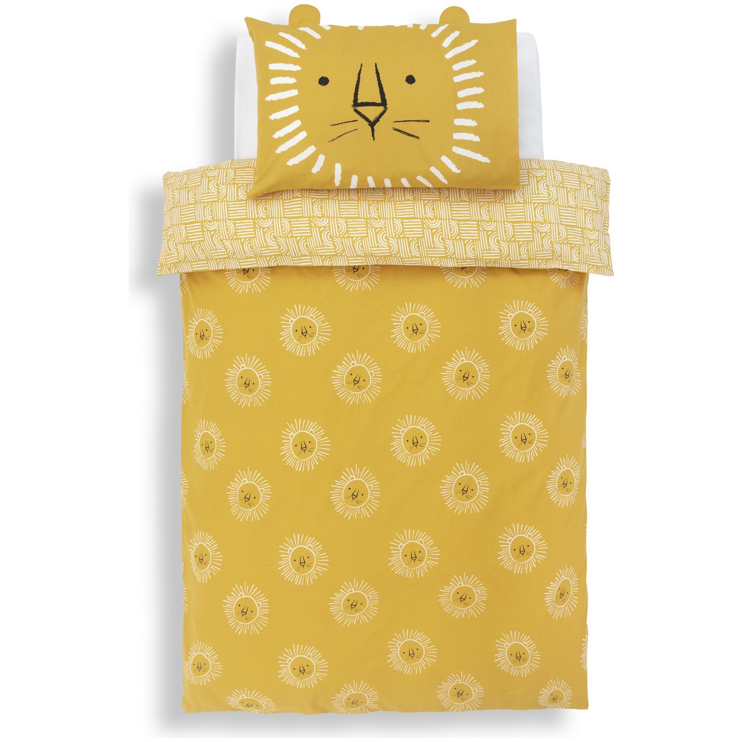 Habitat Cotton Safari Lion Yellow Bedding Set - Single