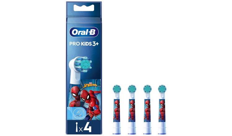 Oral-B Pro Spiderman Kids Electric Toothbrush Heads - 4 Pack