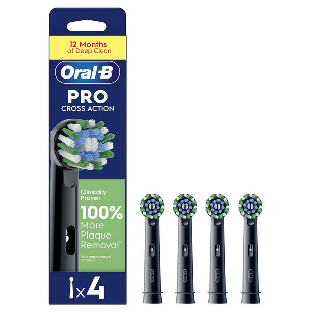 Oral-B Pro Cross Action toothbrush heads 4 pack (British brand)