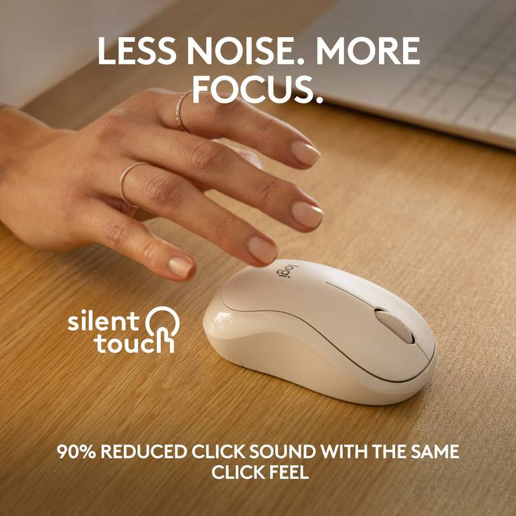 Logitech M240 Silent wireless mouse in white, UK version