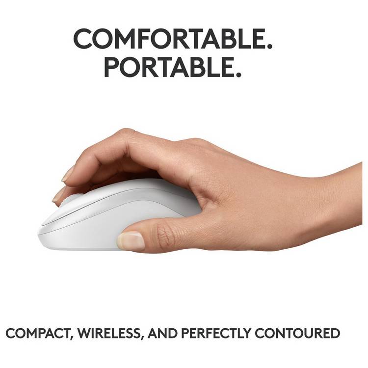 Logitech M240 Silent wireless mouse in white, UK version
