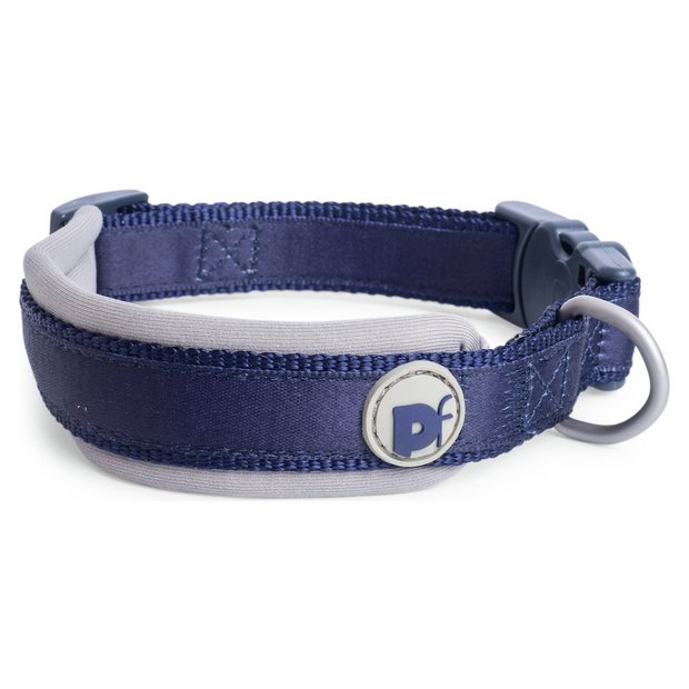 Petface neoprene padded dog collar small blue, UK version