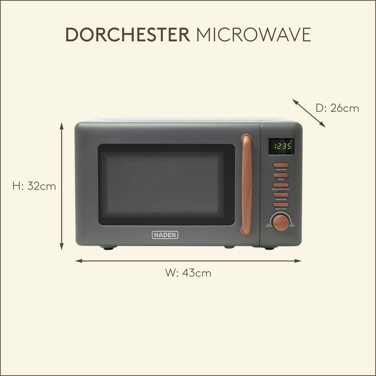 Haden Dorchester microwave 800W 20L, imported from the UK