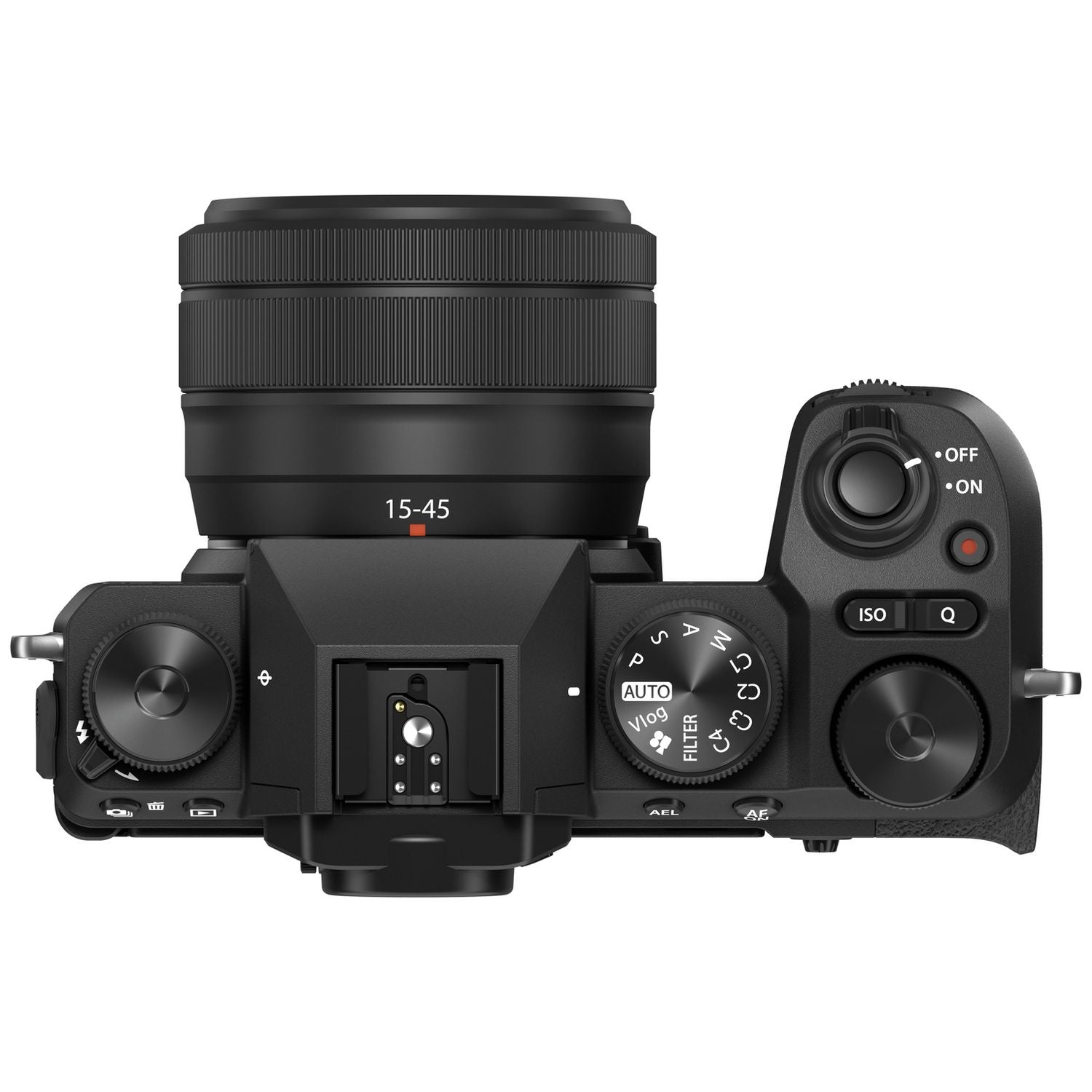 Fujifilm X-S20 black mirrorless camera with 15-45mm lens - British product