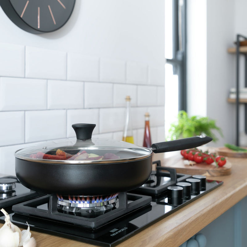 Habitat 28cm non-stick aluminium sauté pan with lid, UK version