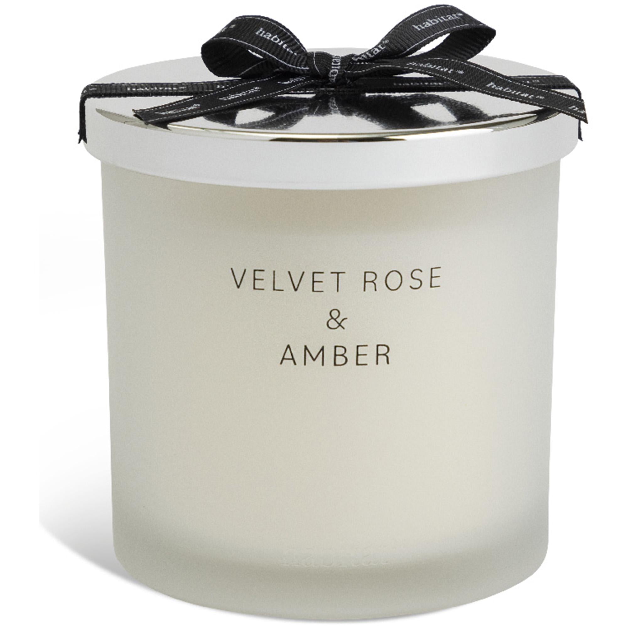 Habitat Large Candle with Lid - Velvet Rose & Amber GOODS Sainsburys   