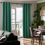 Habitat chenille blackout eyelet curtains green 117x137cm (British brand)