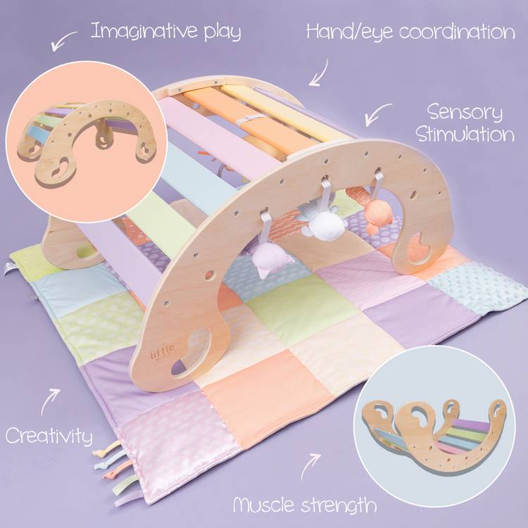 Our Little World wooden sensory rocker and play gym - British product