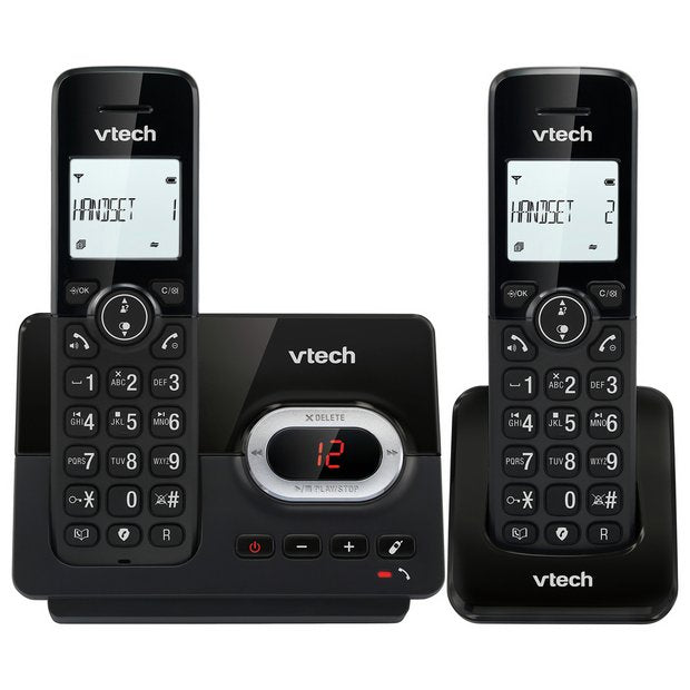 VTech cordless telephone twin handset answer machine - British product