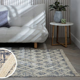 Habitat cream and blue flatweave rug 80x150cm - British product