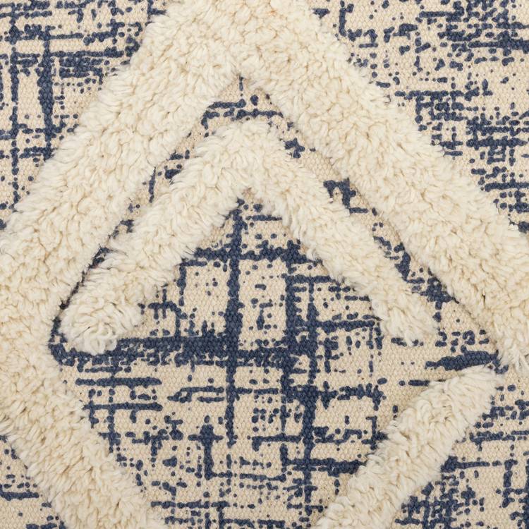 Habitat cream and blue flatweave rug 80x150cm - British product