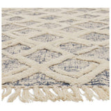 Habitat cream and blue flatweave rug 80x150cm - British product
