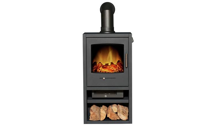 Adam Bergen electric stove with angled pipe, imported from the UK