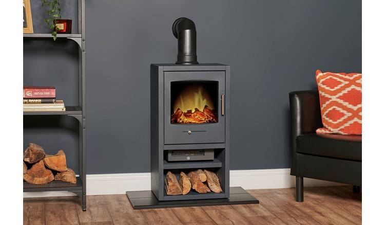 Adam Bergen electric stove with angled pipe, imported from the UK
