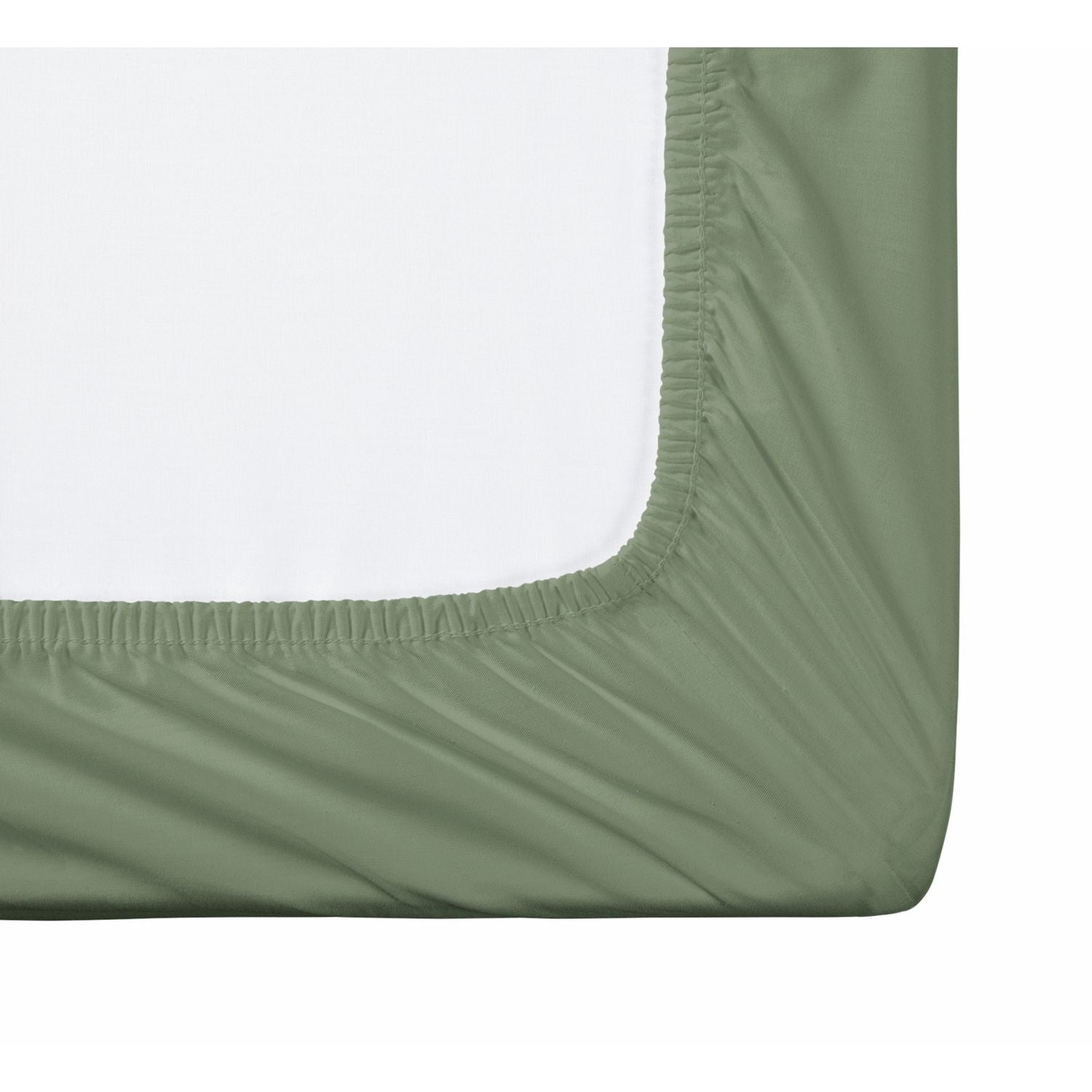 Habitat Cotton Rich 180 TC Plain Green Fitted Sheet - King