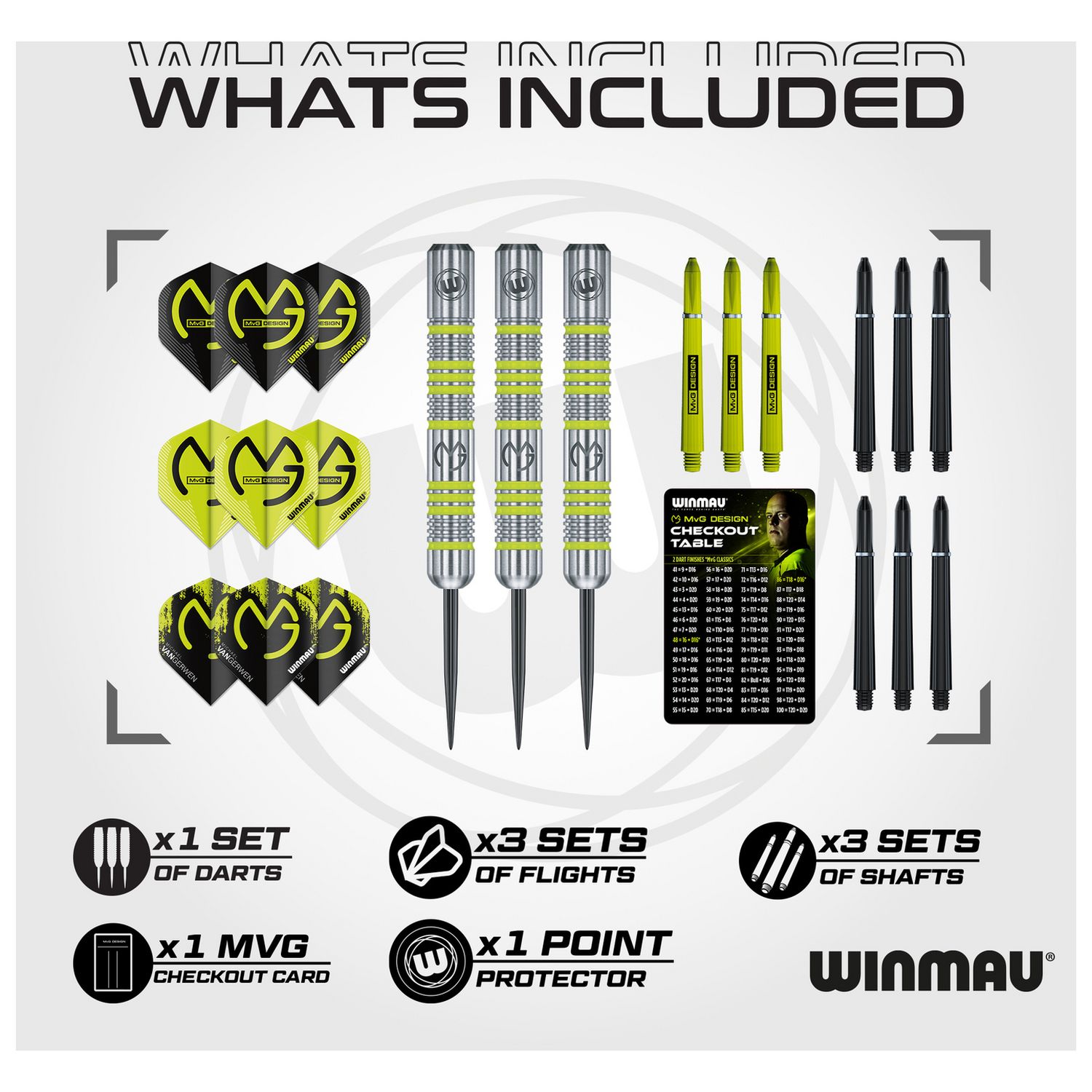 Winmau MvG Adventure steel darts set 20g - British product