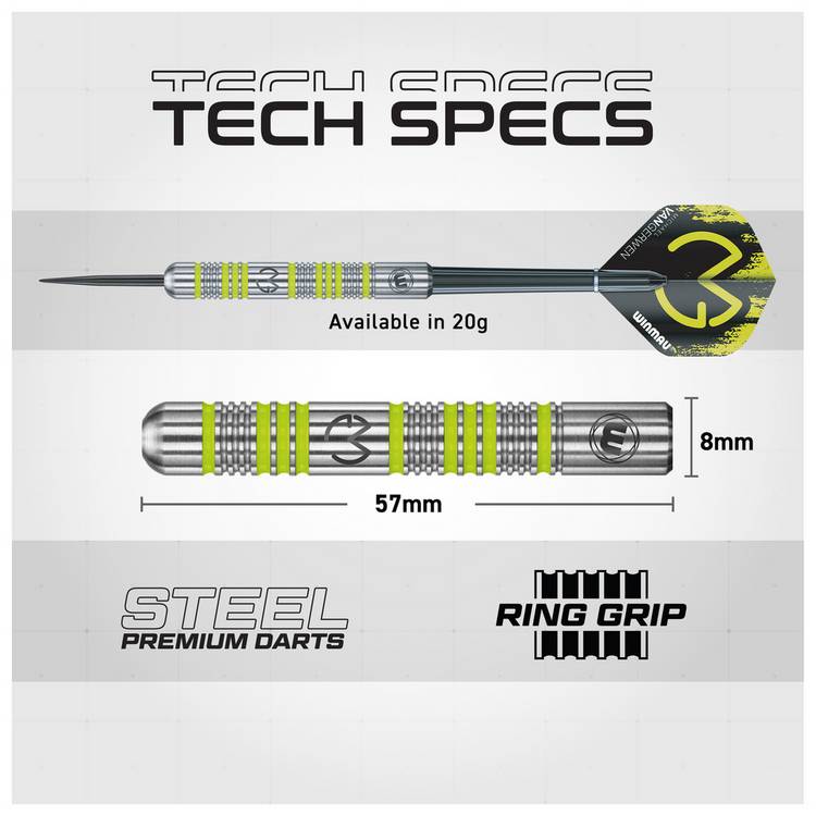 Winmau MvG Adventure steel darts set 20g - British product