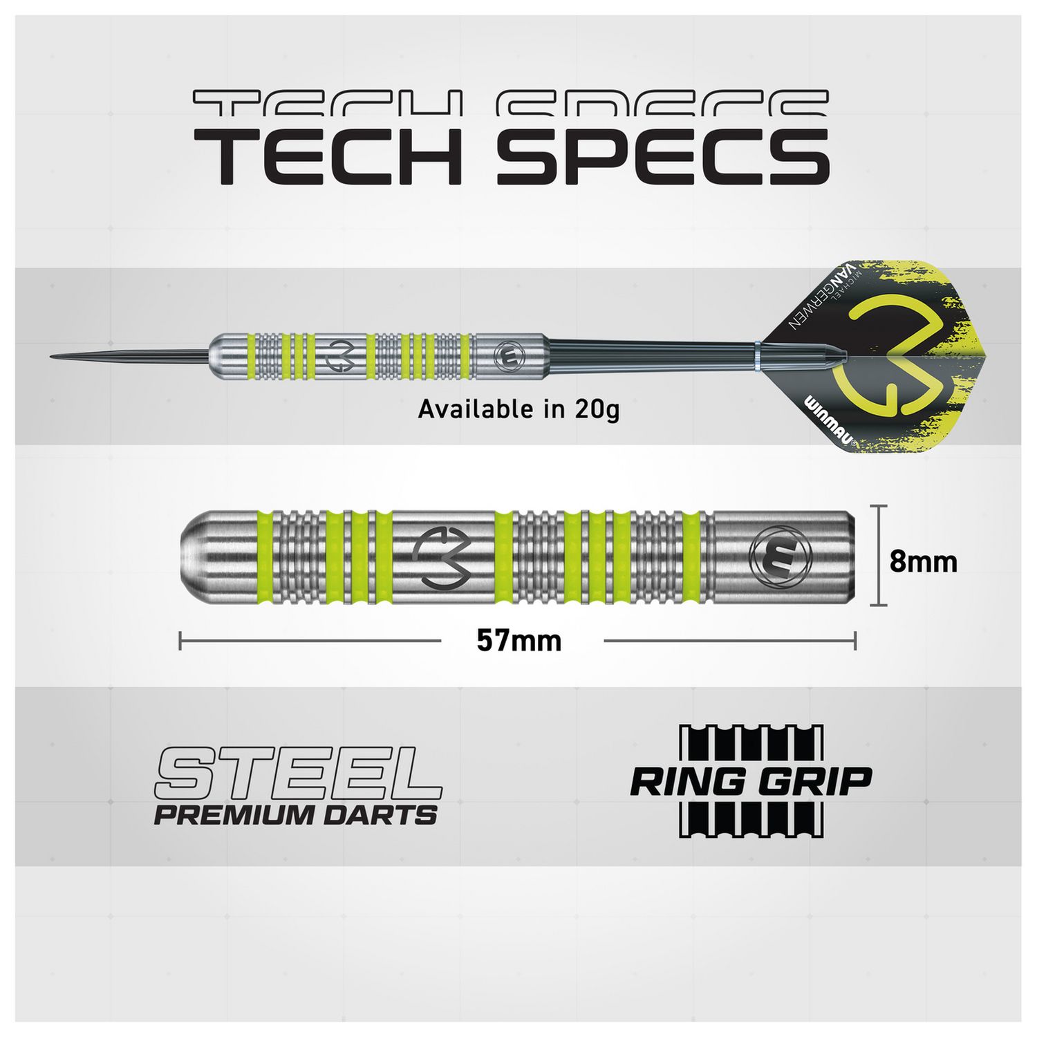 Winmau MvG Adventure steel darts set 20g - British product