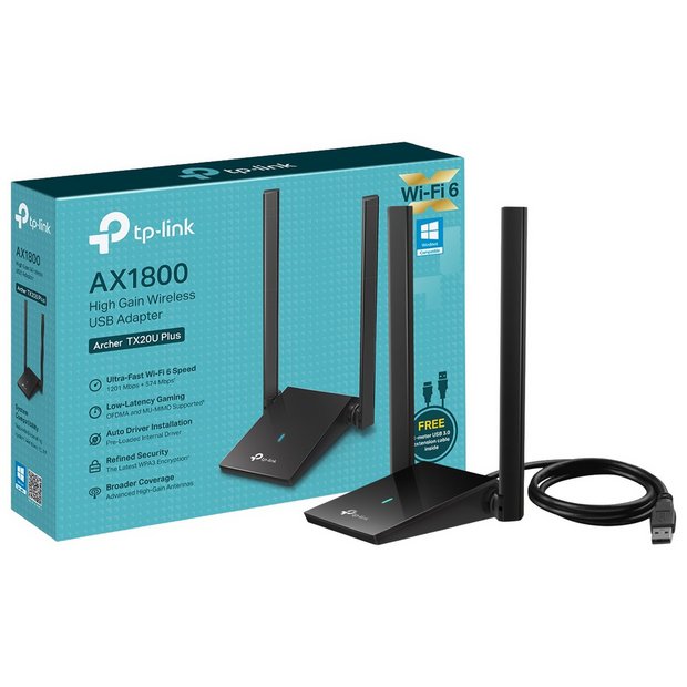 TP-Link Archer TX20U Plus WiFi 6 USB adapter - British product