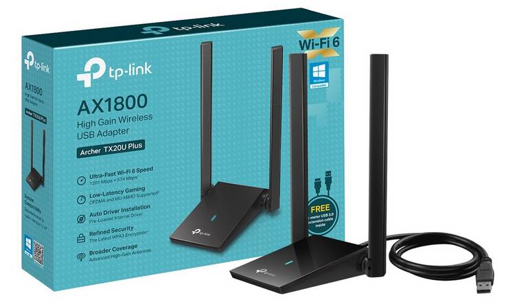 TP-Link Archer TX20U Plus WiFi 6 USB adapter - British product