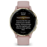 Garmin Venu 3S GPS smartwatch 41mm Dust Rose Soft Gold (British brand)