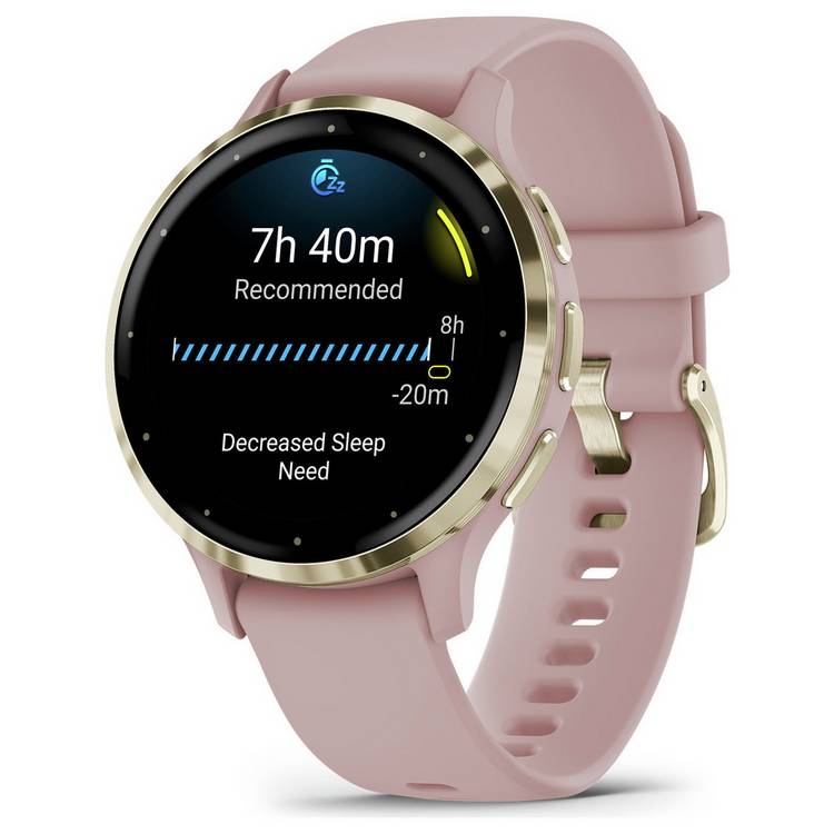 Garmin Venu 3S GPS smartwatch 41mm Dust Rose Soft Gold (British brand)