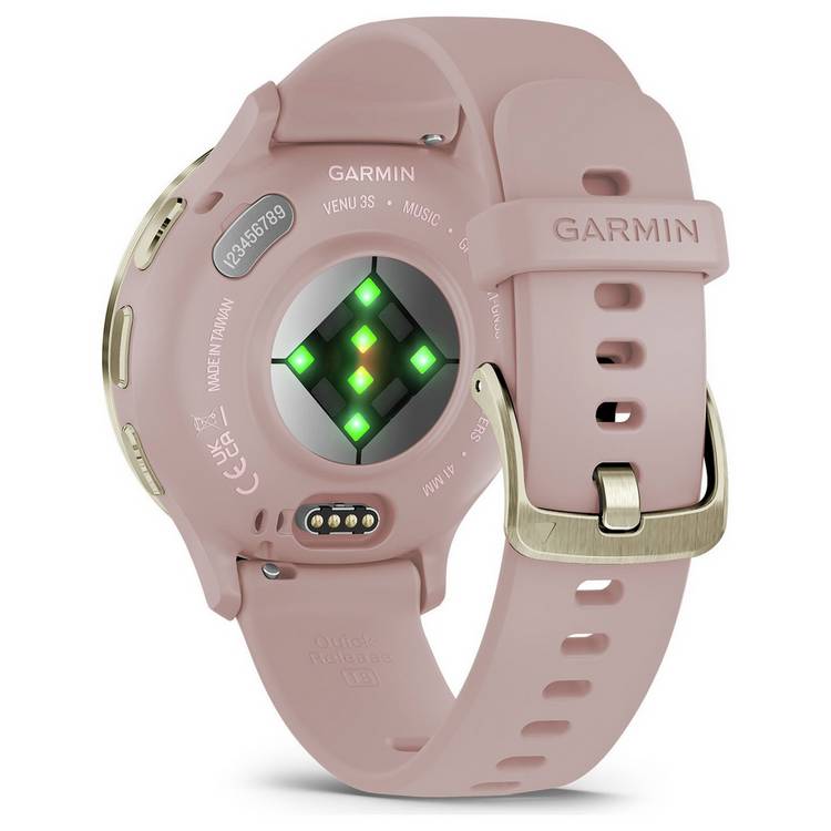 Garmin Venu 3S GPS smartwatch 41mm Dust Rose Soft Gold (British brand)