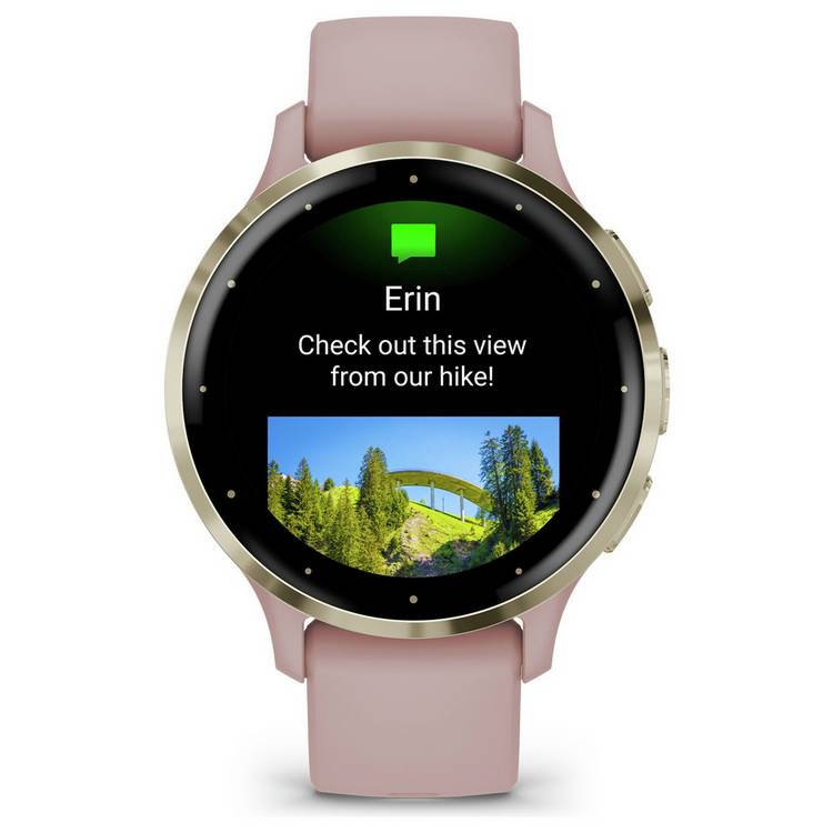 Garmin Venu 3S GPS smartwatch 41mm Dust Rose Soft Gold (British brand)
