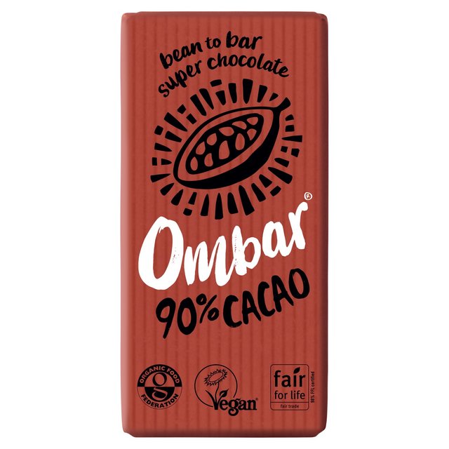 Ombar 90% Cacao Organic Vegan Fair Trade Dark Chocolate   35g