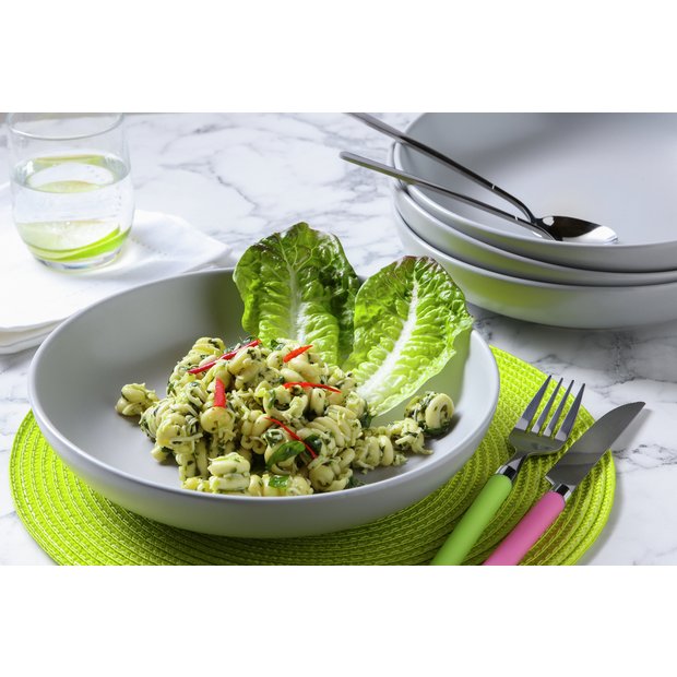 Habitat stoneware pasta bowls matt grey 4 piece (British brand)