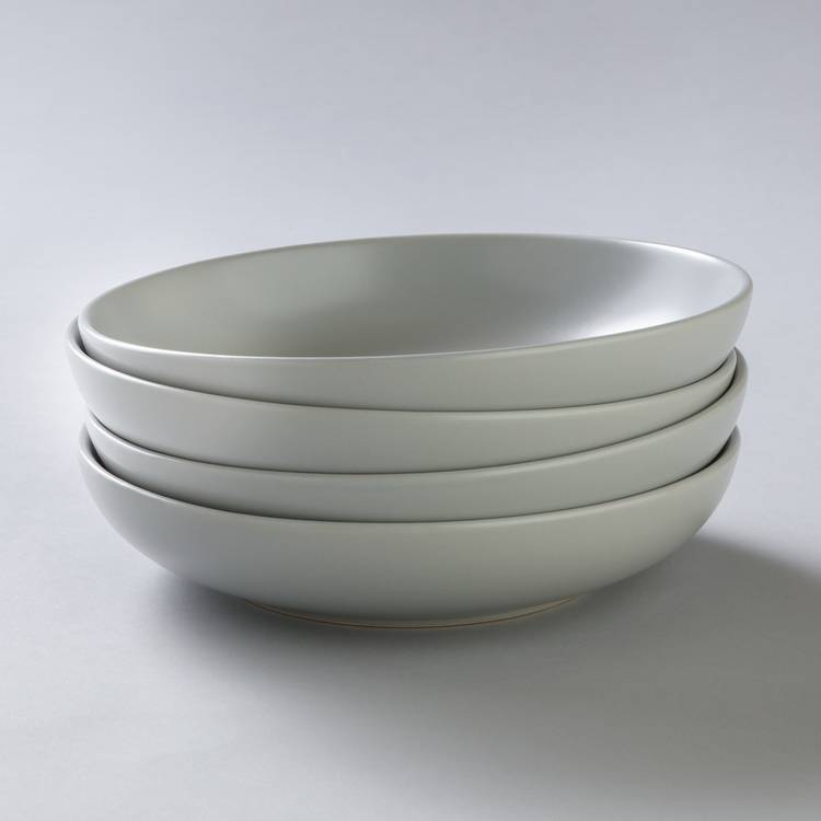 Habitat stoneware pasta bowls matt grey 4 piece (British brand)
