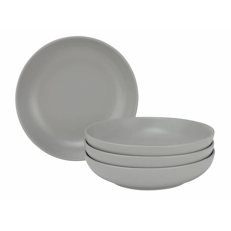 Habitat stoneware pasta bowls matt grey 4 piece (British brand)