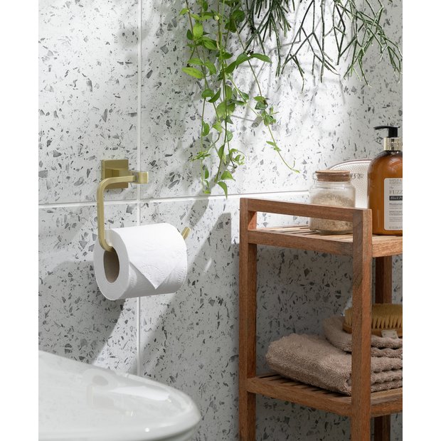 Argos Home toilet roll holder brushed gold (British brand)
