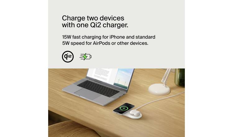 Belkin 2-in-1 MagSafe compatible wireless charger, imported from the UK