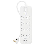Belkin surge extension lead 8 socket USB 2m, UK version