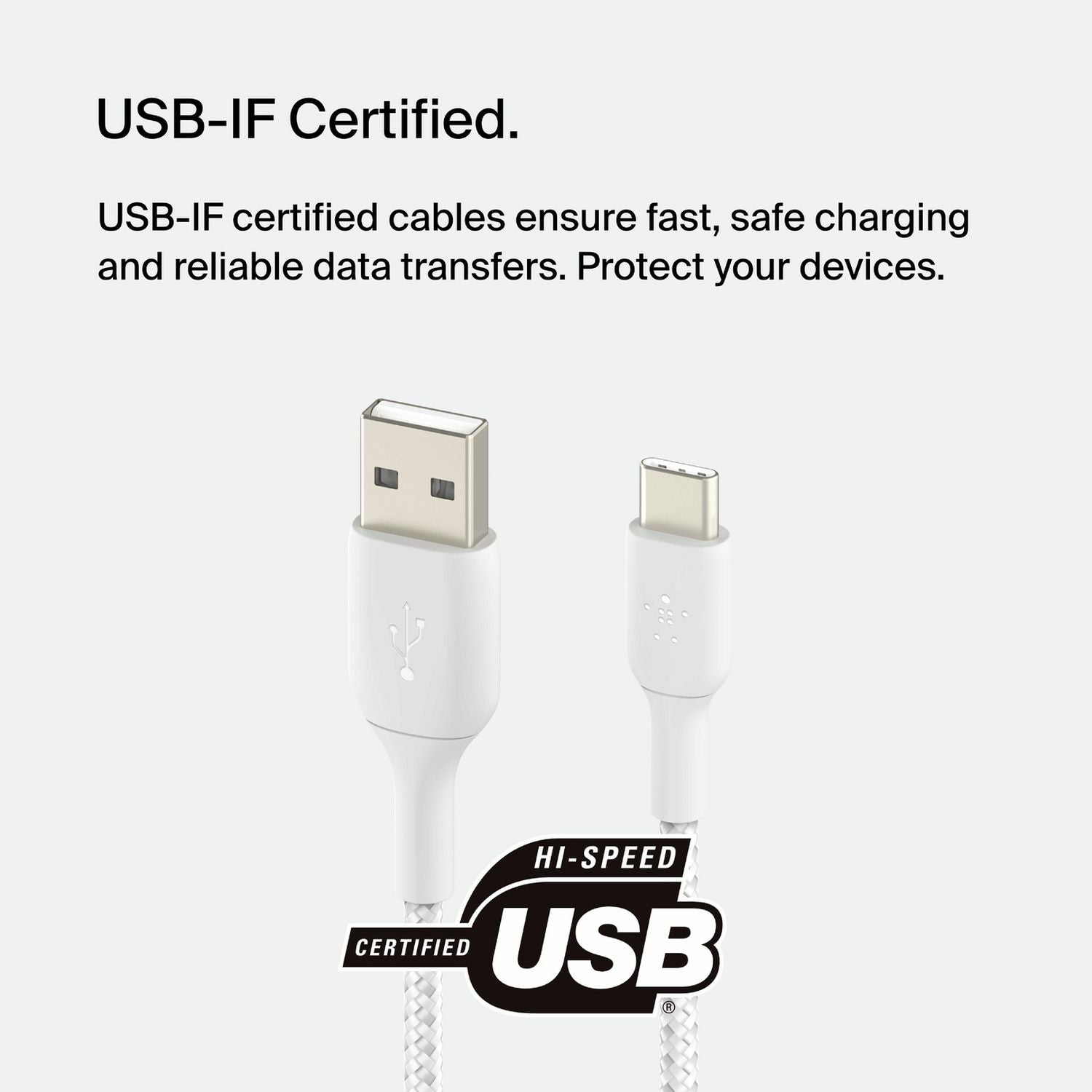 Belkin USB C to USB A braided cable 1m 15W - British product