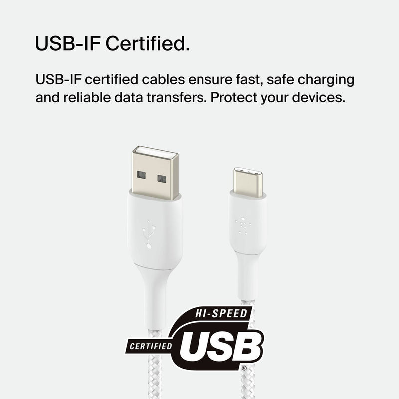 Belkin USB C to USB A braided cable 1m 15W - British product