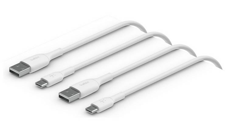 Belkin USB-C to USB-A cable two pack 1m white, UK version