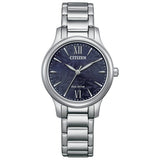 Citizen ladies watch silver stainless steel blue dial 30mm (British brand)