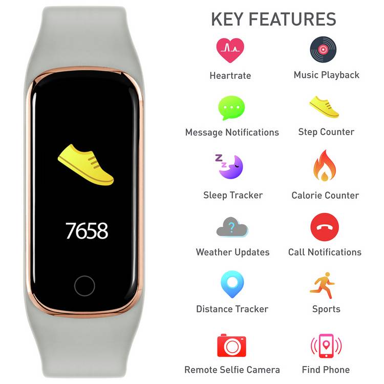 Reflex Active Series 8 grey silicone smart watch - British product