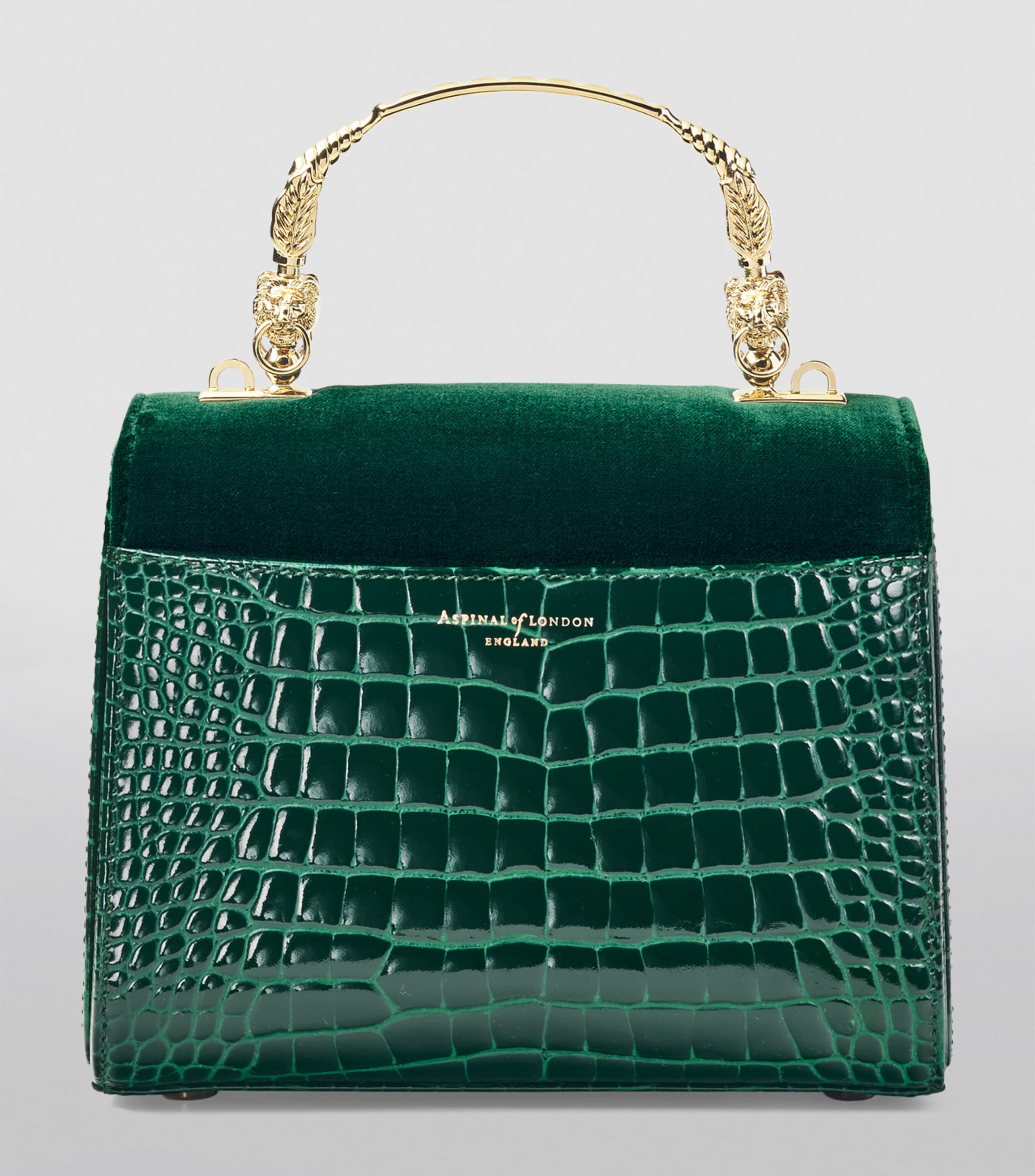 Aspinal of London Mayfair velvet top-handle bag midi (British brand)