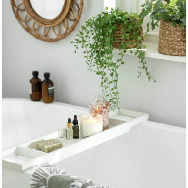 Habitat bamboo bath bridge white, imported from the UK