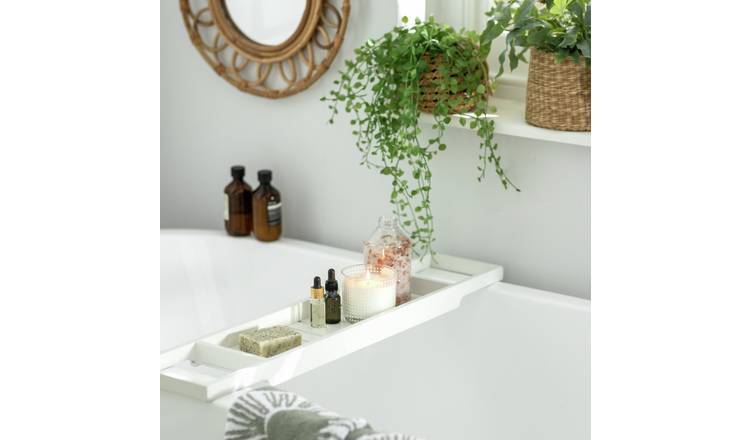 Habitat bamboo bath bridge white, imported from the UK
