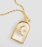 L'Atelier Nawbar Biladi Hilal necklace yellow gold diamond, imported from the UK