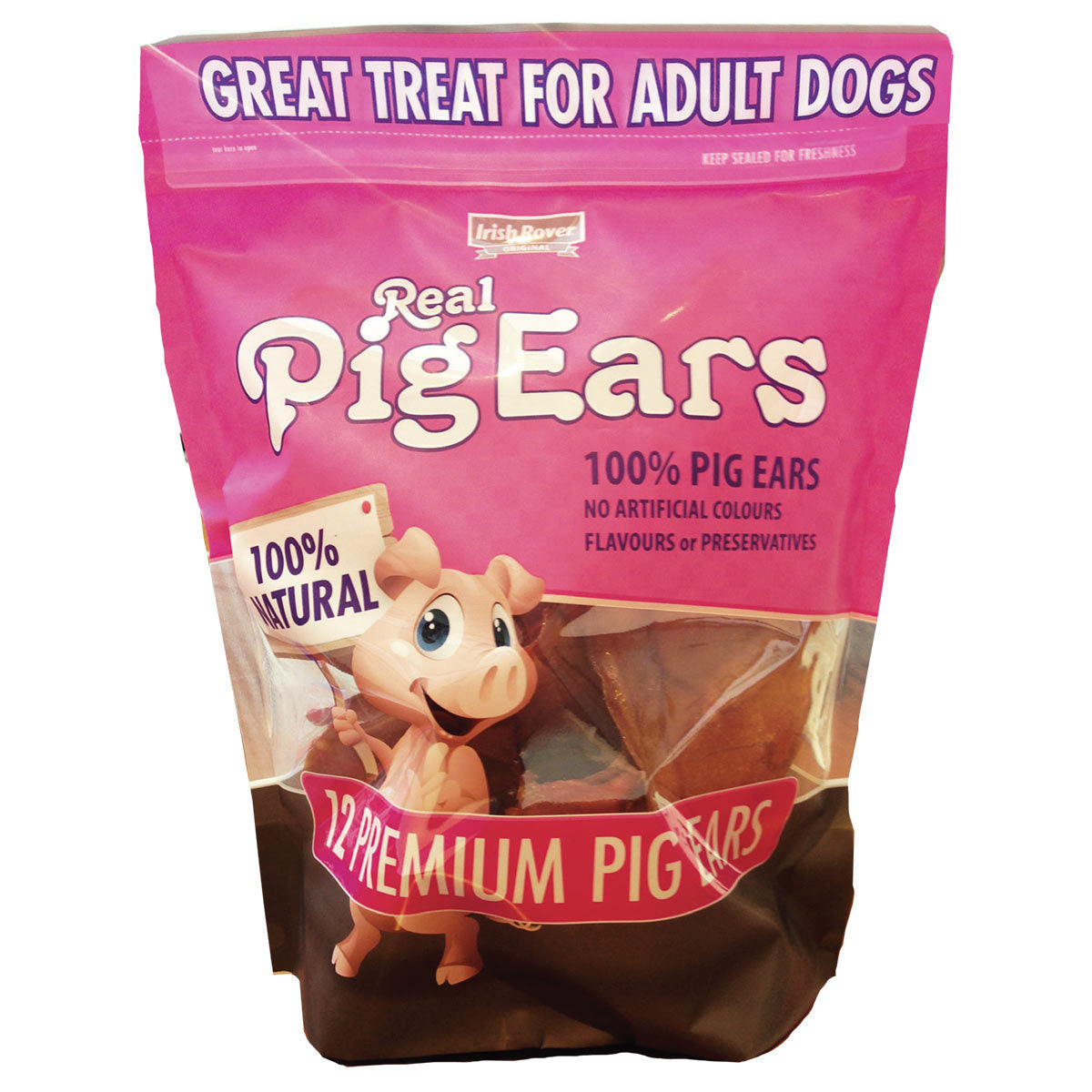 Irish Rover pig ears 12 pack for dogs, UK version