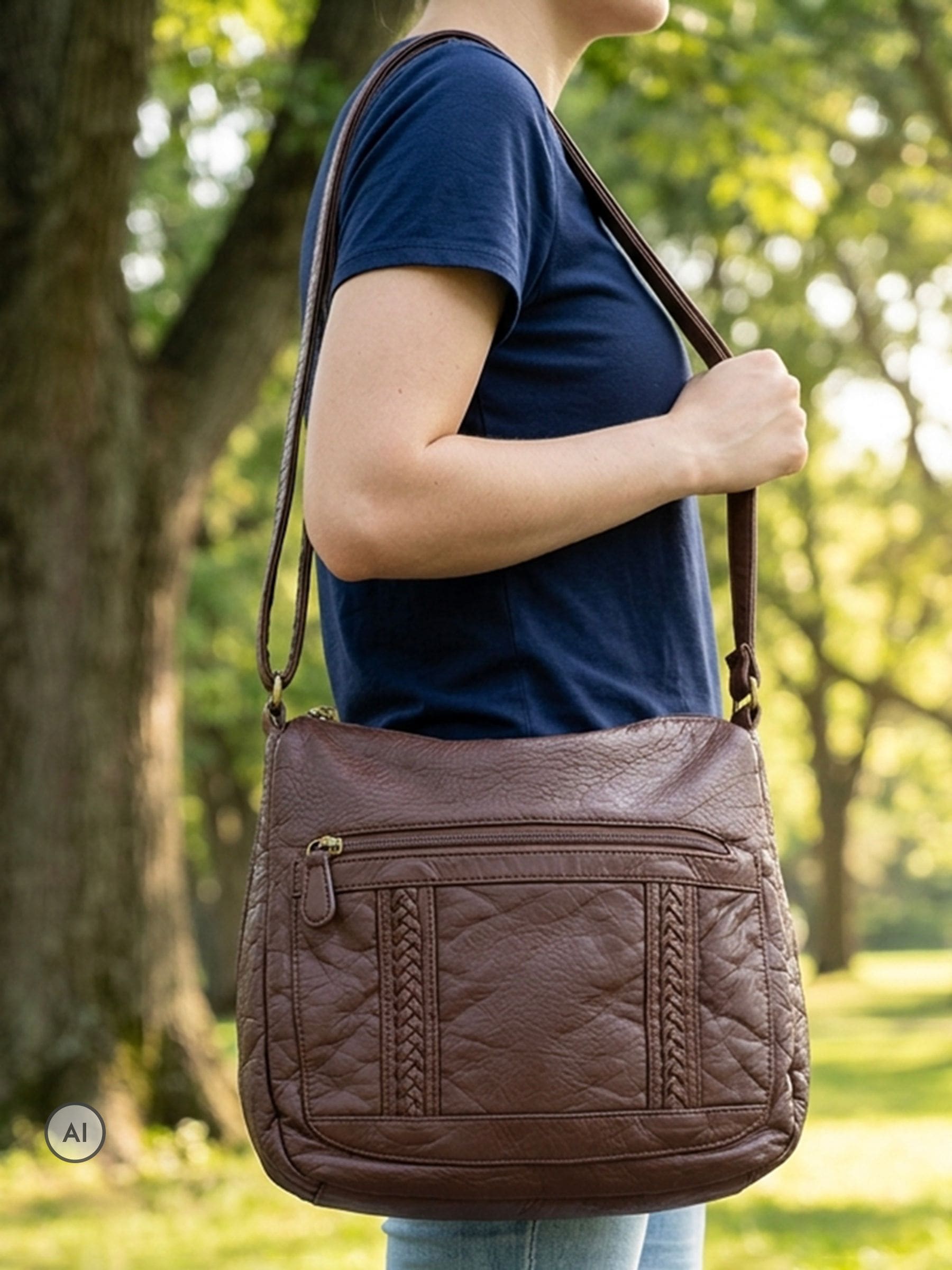 Pavers light blue cross-body bag, imported from the UK